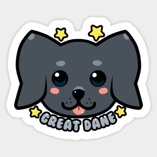 KAWAII Great Dane Dog Face Sticker